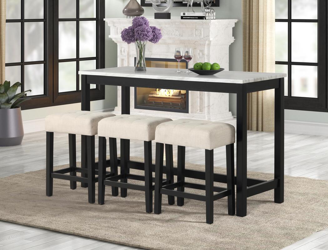 Gloria Linen - Juego de mesa de pub + 3 sillas **NUEVA LLEGADA**