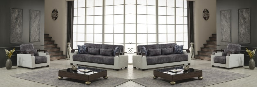 Conjunto de salón convertible Regina gris claro