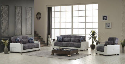Conjunto de salón convertible Regina gris claro
