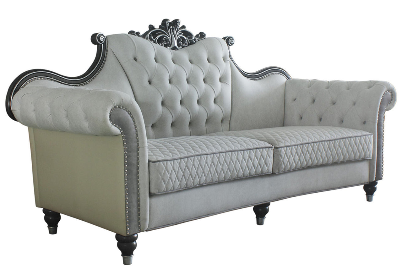Acme Furniture House Delphine Leather Sofa in Ivory 58830 image