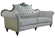 Acme Furniture House Delphine Leather Sofa in Ivory 58830 image