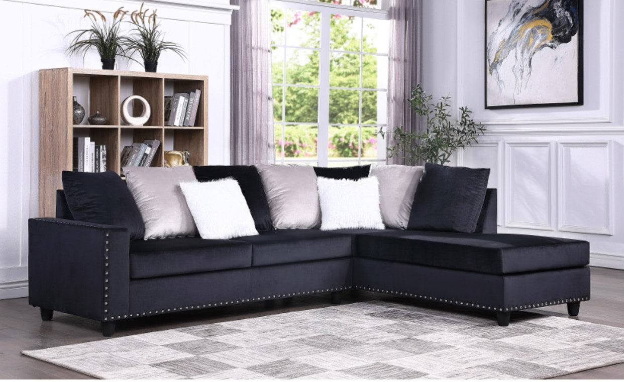 Cindy - Seccional reversible negra 