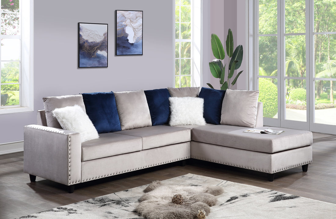 Cindy- Seccional Reversible Plata 
