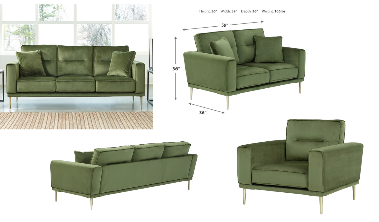 Macleary Moss Sofa Loveseat Chair