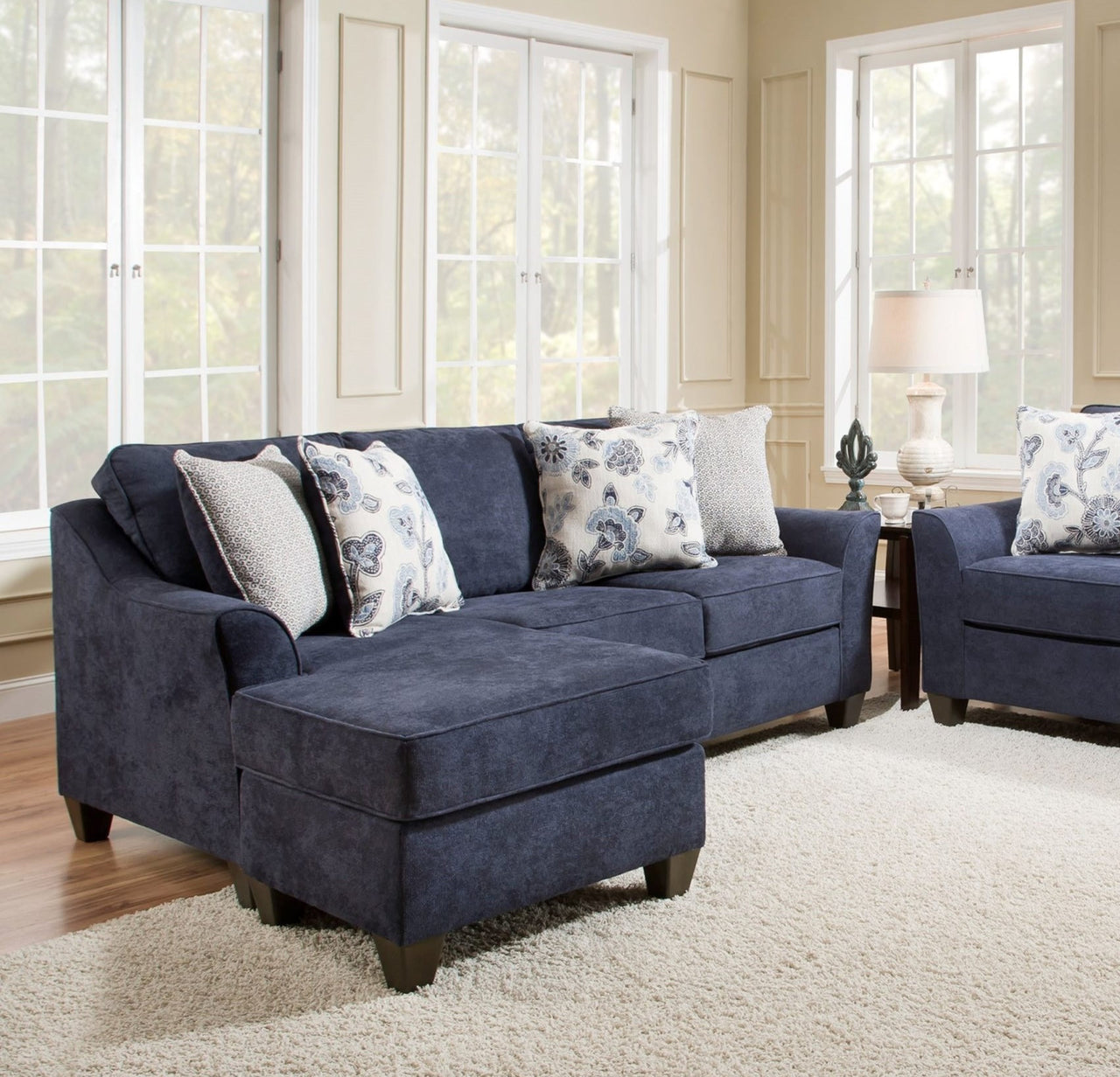 Lane 4330 Seccional Reversible Azul Marino 