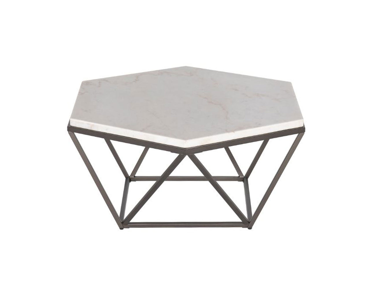 CV200 - Marble Top Hexagon Cocktail Table + 2 End Table Set **New Arrival**