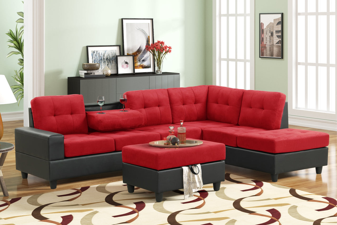 PU7-SET SECCIONAL + OTTOMAN DE ALMACENAJE 