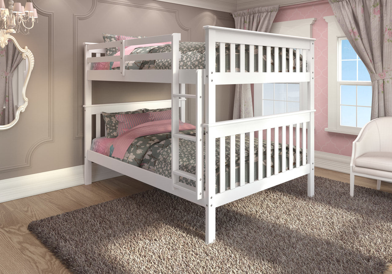 123 FULL/FULL BUNK BED WHITE